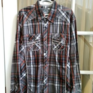 BKE Western Men's plaid button down shirt size XL